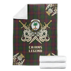 Clan Cairns Tartan Gold Courage Symbol Blanket OR28 Clan Cairns Tartan Today