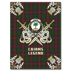 Clan Cairns Tartan Gold Courage Symbol Blanket OR28 Clan Cairns Tartan Today