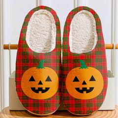 Clan Cairns Tartan Halloween Pumpkin Slippers, Fluffy Spooky Slippers NY55 Cairns Tartan Tartan Halloween