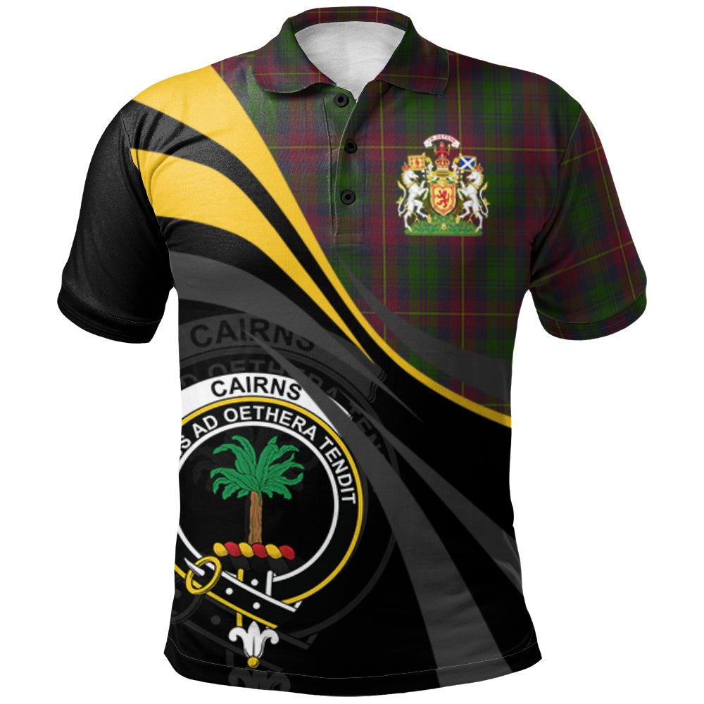 Clan Cairns Tartan Polo Shirt - Royal Coat Of Arms Style KV33 Cairns Tartan Tartan Polo
