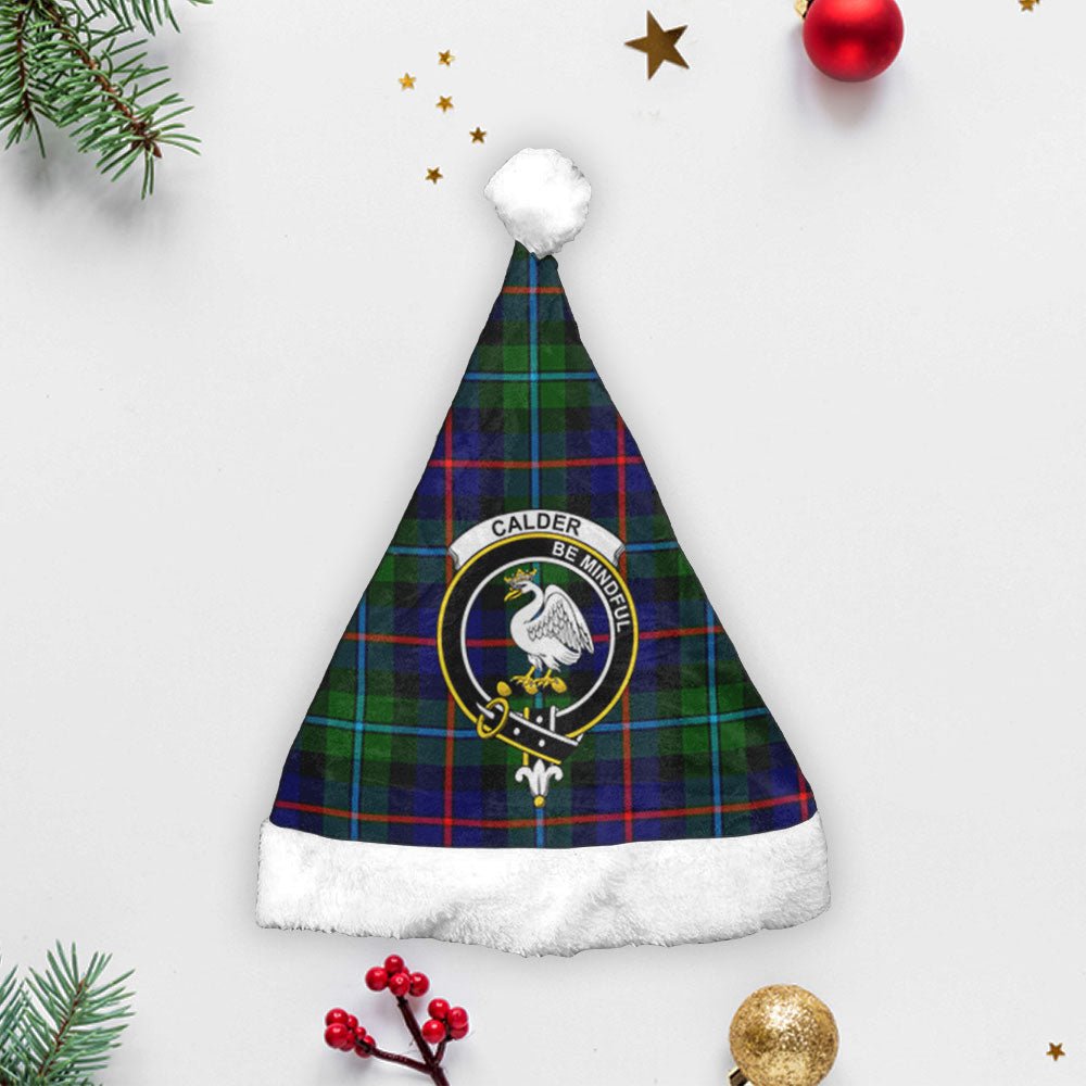 Clan Calder (Calder-Campbell) Tartan Crest Christmas Santa Hat QO12 Calder (Calder-Campbell) Tartan Tartan Santa Hat