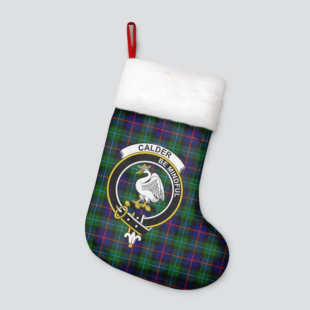 Clan Calder (Calder-Campbell) Tartan Crest Christmas Stocking PU80 Calder (Calder-Campbell) Tartan Tartan Stocking
