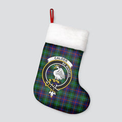 Clan Calder (Calder-Campbell) Tartan Crest Christmas Stocking PU80 Calder (Calder-Campbell) Tartan Tartan Stocking