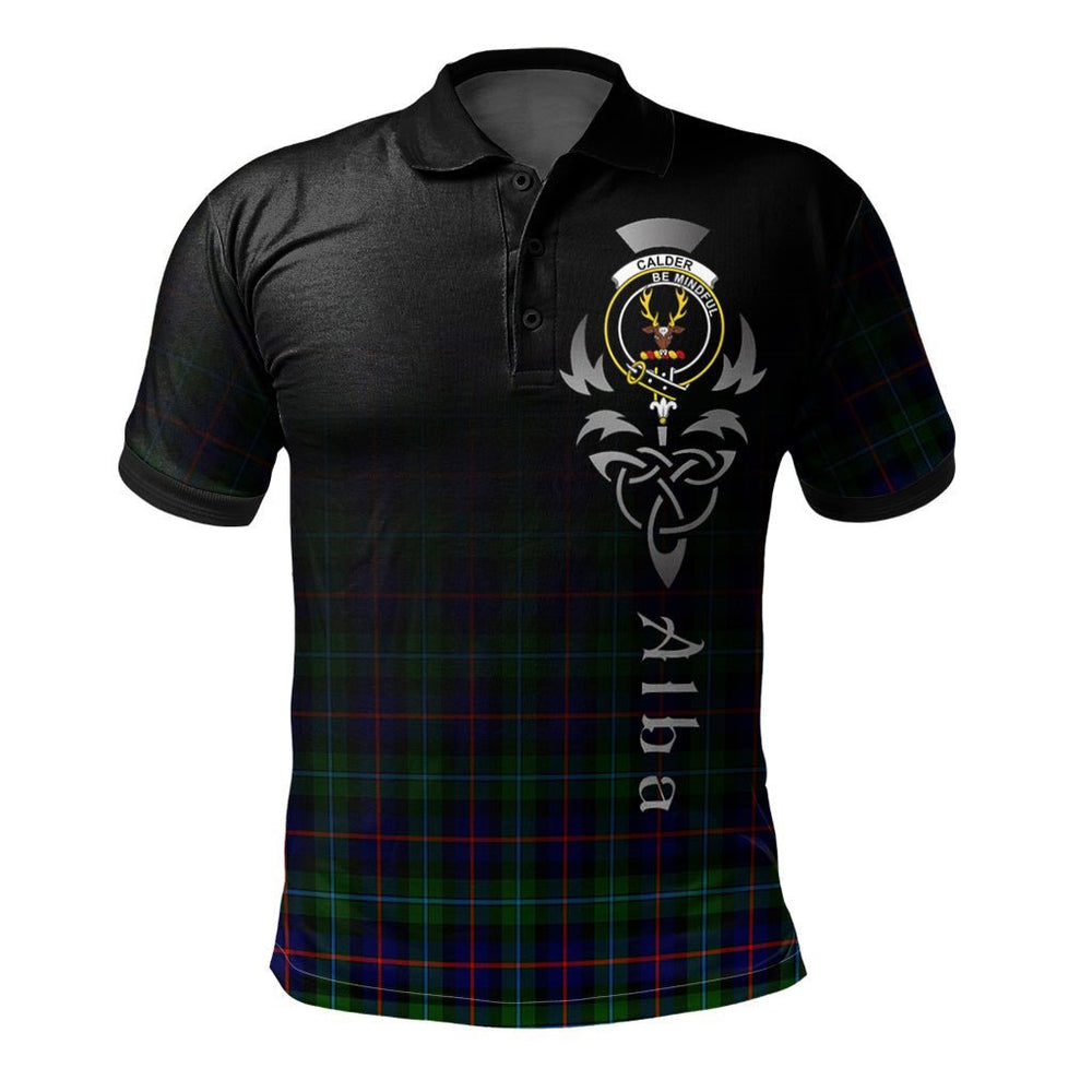 Clan Calder Modern Tartan Polo Shirt - Alba Celtic Style XL35 Calder Modern Tartan Tartan Polo