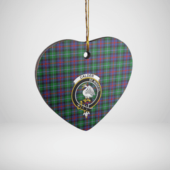 Clan Calder Tartan Crest Heart Ceramic Ornament FZ82 Calder Tartan Tartan Christmas