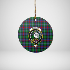 Clan Calder Tartan Crest Round Ceramic Ornament OW57 Calder Tartan Tartan Christmas