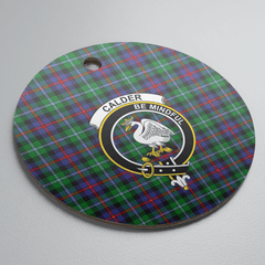 Clan Calder Tartan Crest Round Ceramic Ornament OW57 Calder Tartan Tartan Christmas