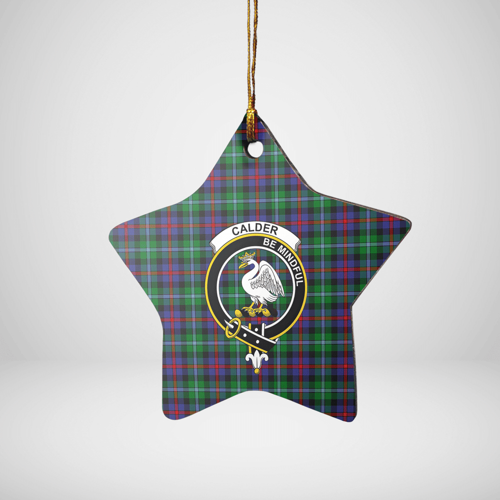 Clan Calder Tartan Crest Star Ceramic Ornament CI84 Calder Tartan Tartan Christmas