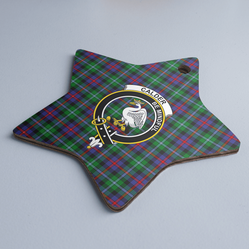 Clan Calder Tartan Crest Star Ceramic Ornament CI84 Calder Tartan Tartan Christmas