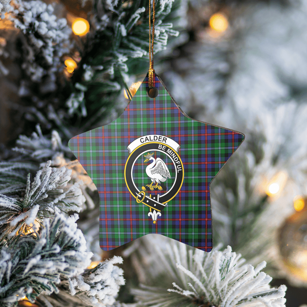 Clan Calder Tartan Crest Star Ceramic Ornament CI84 Calder Tartan Tartan Christmas