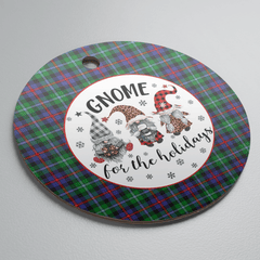 Clan Calder Tartan Gnome Round Ceramic Ornament DD74 Calder Tartan Tartan Christmas