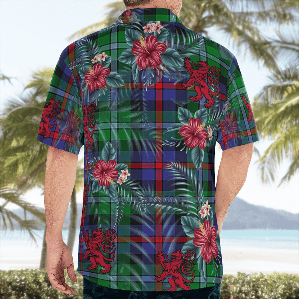 Clan Calder Tartan Scottish Lion Hawaiian Shirt AR20 Calder Tartan Tartan Hawaii Shirt