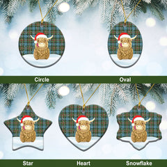 Clan Caldwell Tartan Christmas Ceramic Ornament Highland Cows Style UH65 Caldwell Tartan Tartan Ornament