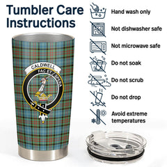 Clan Caldwell Tartan Crest Tumbler VM83 Clan Hall Tartan Today