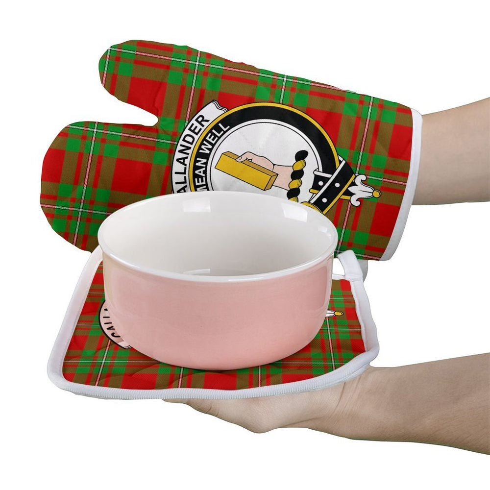 Clan Callander Modern Tartan Crest Oven Mitt And Pot Holder (2 Oven Mitts + 1 Pot Holder) WE34 Clan Callander Tartan Today