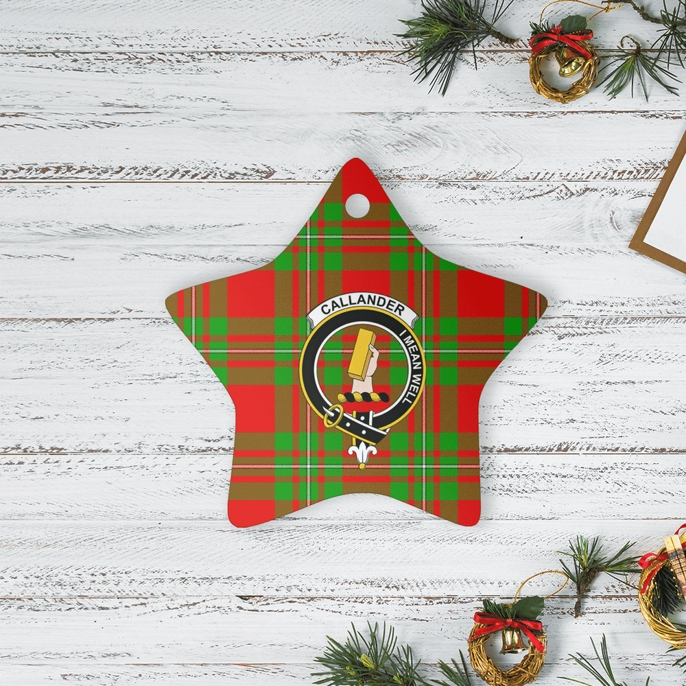 Clan Callander Modern Tartan Crest Star Ceramic Ornament PM39 Callander Modern Tartan Tartan Christmas