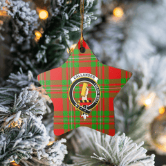 Clan Callander Modern Tartan Crest Star Ceramic Ornament PM39 Callander Modern Tartan Tartan Christmas