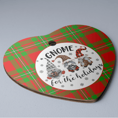 Clan Callander Modern Tartan Gnome Heart Ceramic Ornament MY89 Callander Modern Tartan Gnome Tartan Christmas