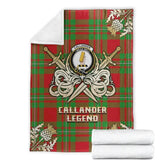 Clan Callander Modern Tartan Gold Courage Symbol Blanket ZP40 Clan Callander Tartan Today