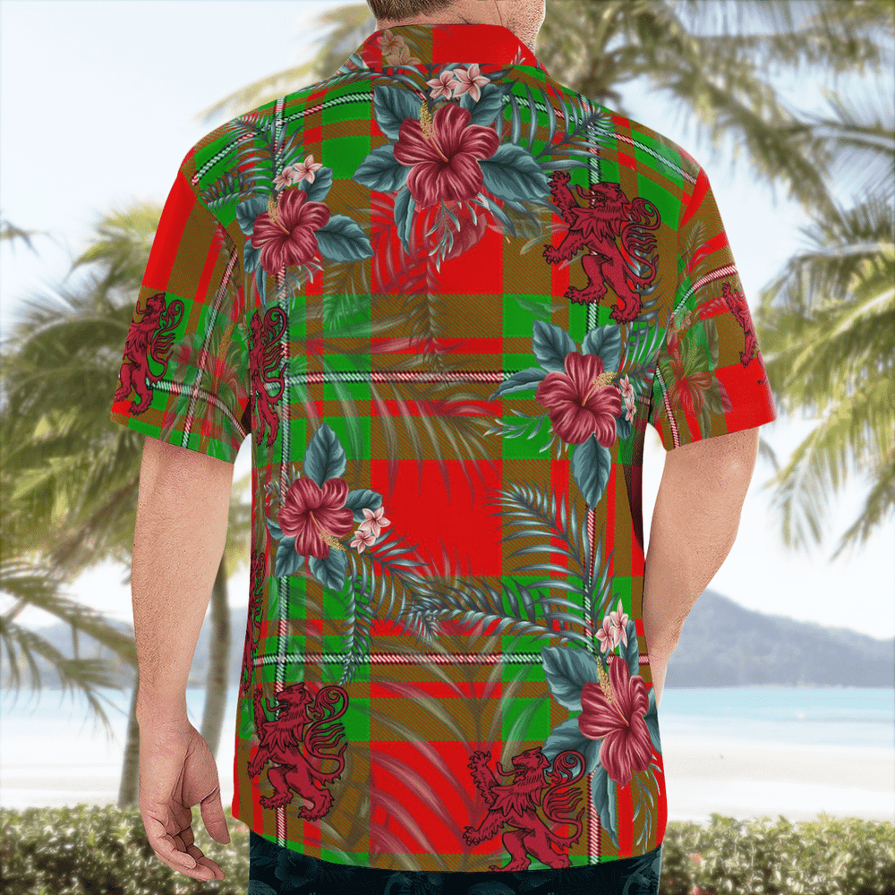 Clan Callander Modern Tartan Scottish Lion Hawaiian Shirt BR67 Callander Modern Tartan Tartan Hawaii Shirt