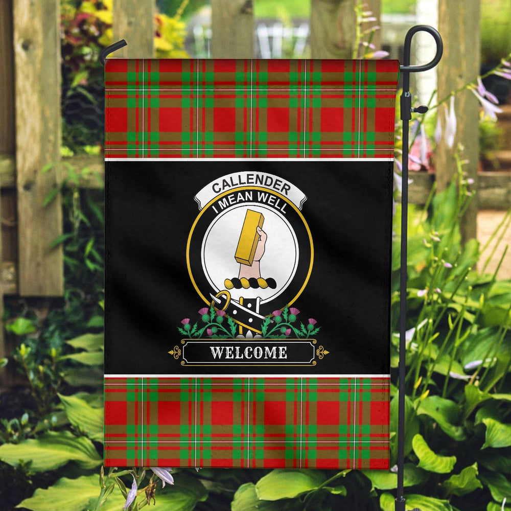 Clan Callender Tartan Crest Garden Flag - Welcome OA11 Clan Hall Tartan Today