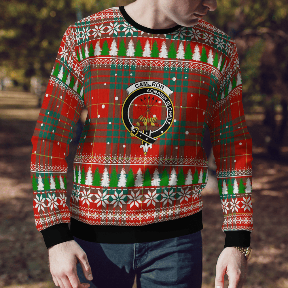 Clan Cameron Ancient Crest Tartan Christmas Ugly Sweater RK49 Cameron Ancient Crest Tartan Tartan Ugly Sweater