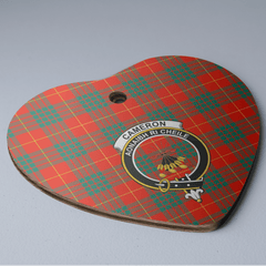 Clan Cameron Ancient Tartan Crest Heart Ceramic Ornament VD65 Cameron Ancient Tartan Tartan Christmas