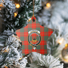 Clan Cameron Ancient Tartan Crest Star Ceramic Ornament FV21 Cameron Ancient Tartan Tartan Christmas