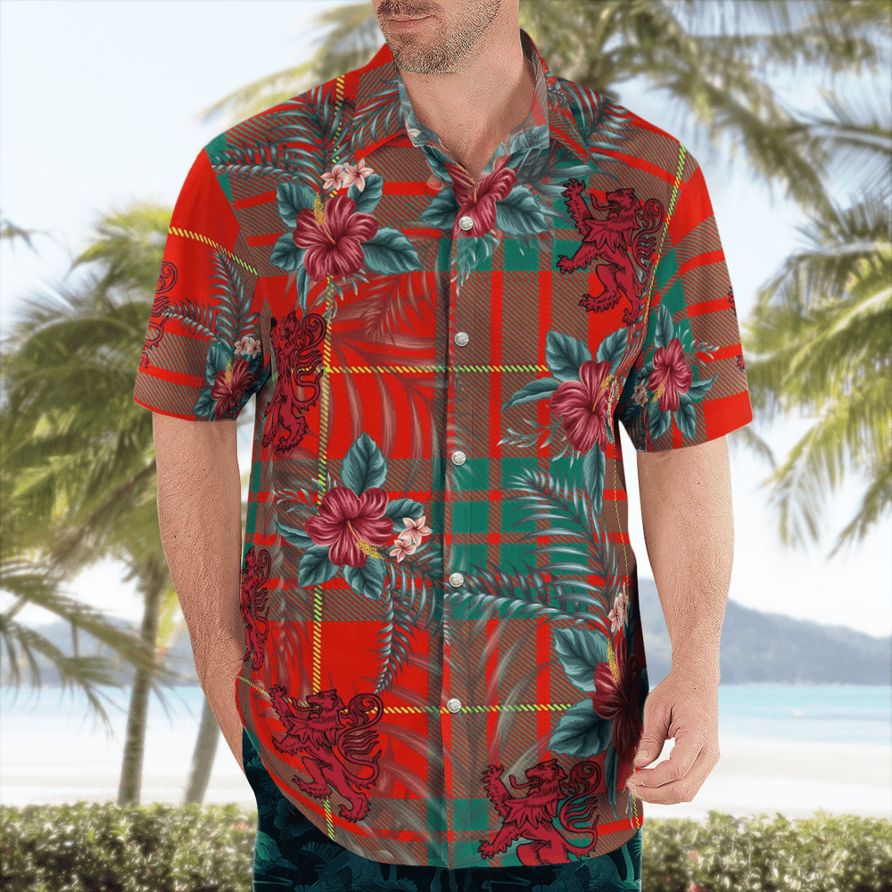 Clan Cameron Ancient Tartan Scottish Lion Hawaiian Shirt NB98 Cameron Ancient Tartan Tartan Hawaii Shirt
