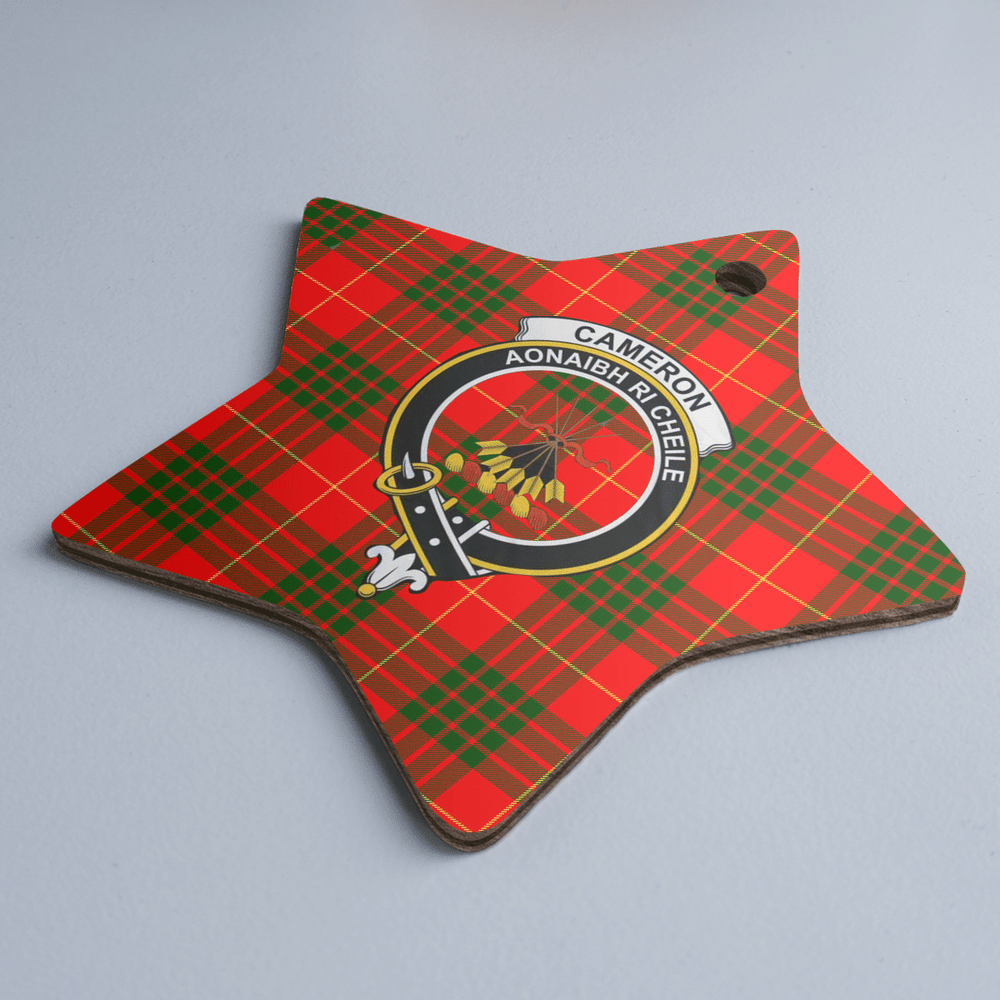 Clan Cameron Modern Tartan Crest Star Ceramic Ornament AJ44 Cameron Modern Tartan Tartan Christmas