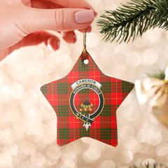Clan Cameron Modern Tartan Crest Star Ceramic Ornament AJ44 Cameron Modern Tartan Tartan Christmas