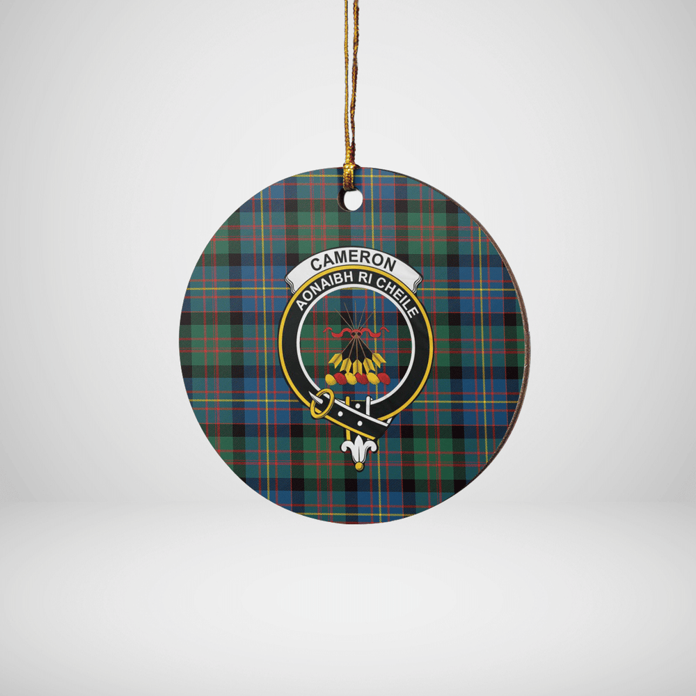 Clan Cameron of Erracht Ancient Tartan Crest Round Ceramic Ornament AH72 Cameron of Erracht Ancient Tartan Tartan Christmas