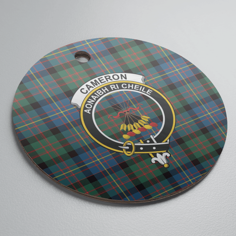 Clan Cameron of Erracht Ancient Tartan Crest Round Ceramic Ornament AH72 Cameron of Erracht Ancient Tartan Tartan Christmas
