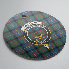Clan Cameron of Erracht Ancient Tartan Crest Round Ceramic Ornament AH72 Cameron of Erracht Ancient Tartan Tartan Christmas