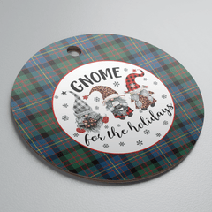 Clan Cameron of Erracht Ancient Tartan Gnome Round Ceramic Ornament ZY78 Cameron of Erracht Ancient Tartan Tartan Christmas