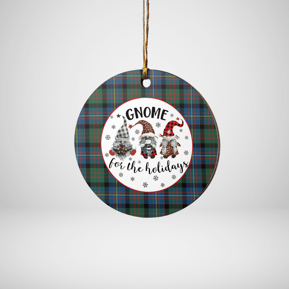 Clan Cameron of Erracht Ancient Tartan Gnome Round Ceramic Ornament ZY78 Cameron of Erracht Ancient Tartan Tartan Christmas