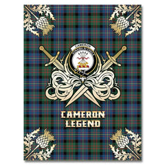 Clan Cameron of Erracht Ancient Tartan Gold Courage Symbol Blanket DK29 Clan Cameron Tartan Today