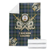 Clan Cameron of Erracht Ancient Tartan Gold Courage Symbol Blanket DK29 Clan Cameron Tartan Today