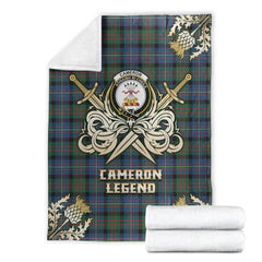 Clan Cameron of Erracht Ancient Tartan Gold Courage Symbol Blanket DK29 Clan Cameron Tartan Today