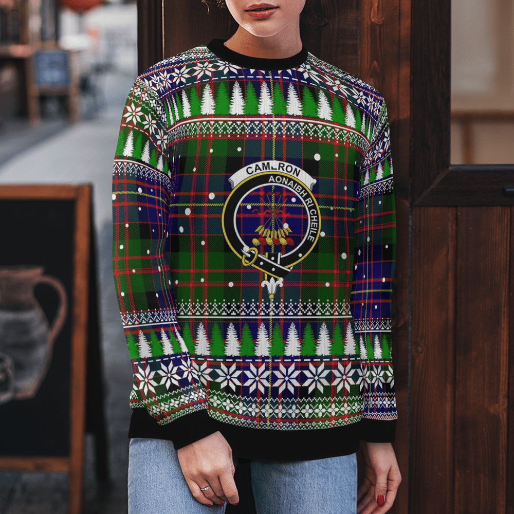 Clan Cameron of Erracht Modern Crest Tartan Christmas Ugly Sweater EA97 Cameron of Erracht Modern Crest Tartan Tartan Ugly Sweater