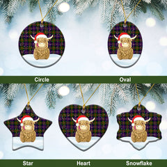 Clan Cameron of Erracht Modern Tartan Christmas Ceramic Ornament Highland Cows Style MJ89 Cameron of Erracht Modern Tartan Tartan Ornament