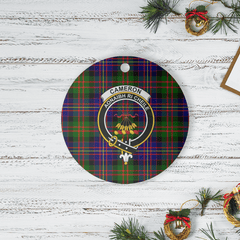Clan Cameron of Erracht Modern Tartan Crest Round Ceramic Ornament OK22 Cameron of Erracht Modern Tartan Tartan Christmas