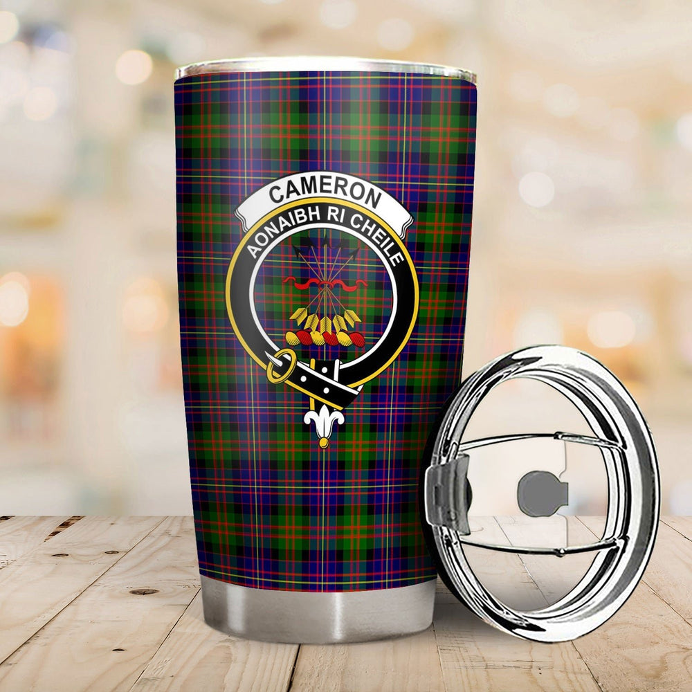 Clan Cameron of Erracht Modern Tartan Crest Tumbler HN21 Clan Cameron Tartan Today