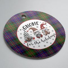 Clan Cameron of Erracht Modern Tartan Gnome Round Ceramic Ornament QM92 Cameron of Erracht Modern Tartan Tartan Christmas