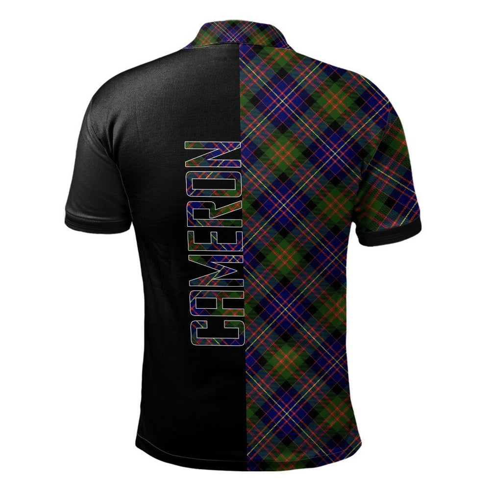 Clan Cameron of Erracht Modern Tartan Polo Shirt Half of Me - Cross Style YP48 Cameron of Erracht Modern Tartan Tartan Polo