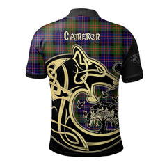 Clan Cameron of Erracht Modern Tartan Polo Shirt Viking Wolf WY37 Cameron of Erracht Modern Tartan Tartan Polo