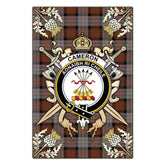 Clan Cameron Of Erracht Weathered Tartan Crest Black Garden Flag - Gold Thistle GM28 Clan Cameron Tartan Today
