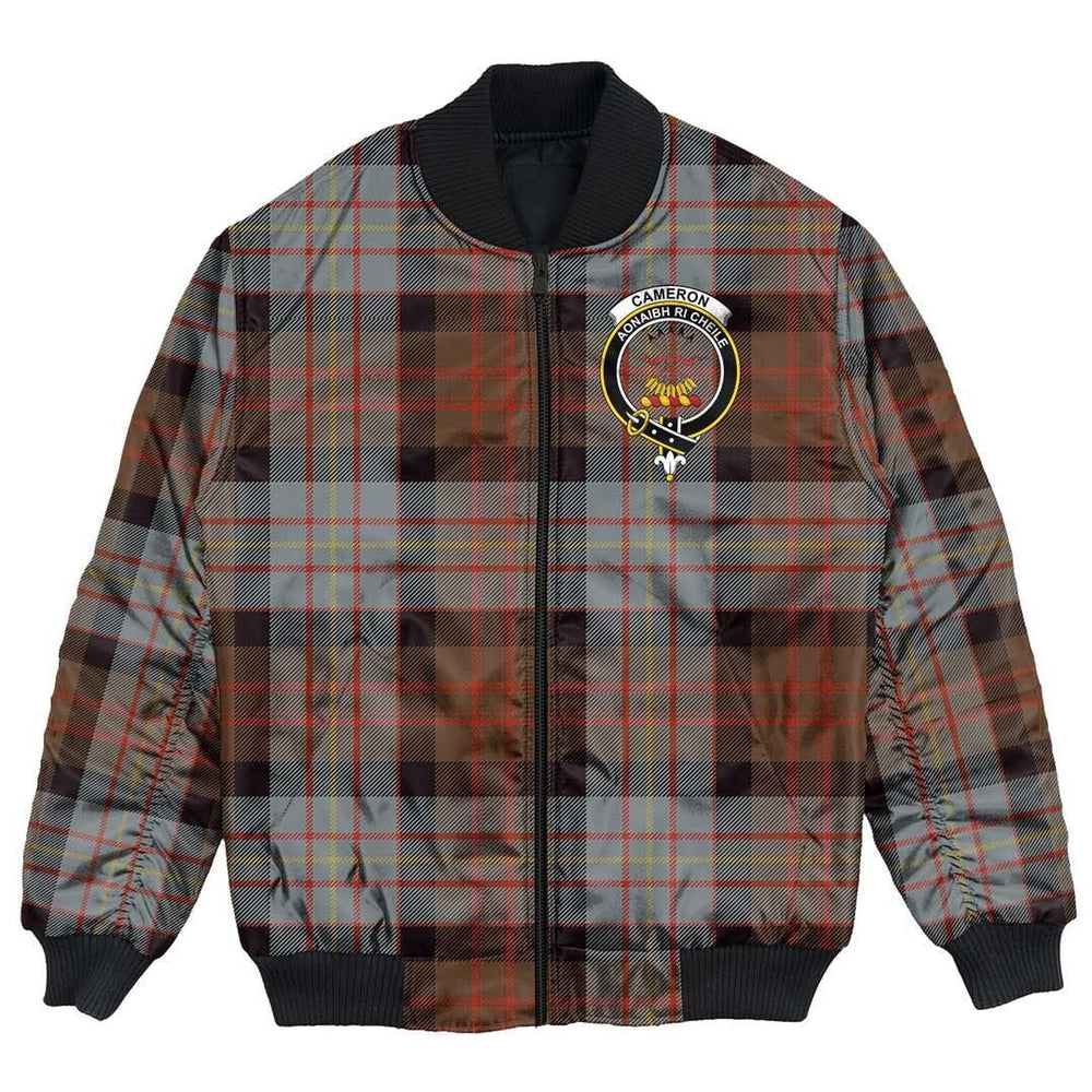 Clan Cameron of Erracht Weathered Tartan Crest Bomber Jacket FE45 Cameron of Erracht Weathered Tartan Tartan Bomber Jacket