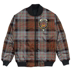 Clan Cameron of Erracht Weathered Tartan Crest Bomber Jacket FE45 Cameron of Erracht Weathered Tartan Tartan Bomber Jacket
