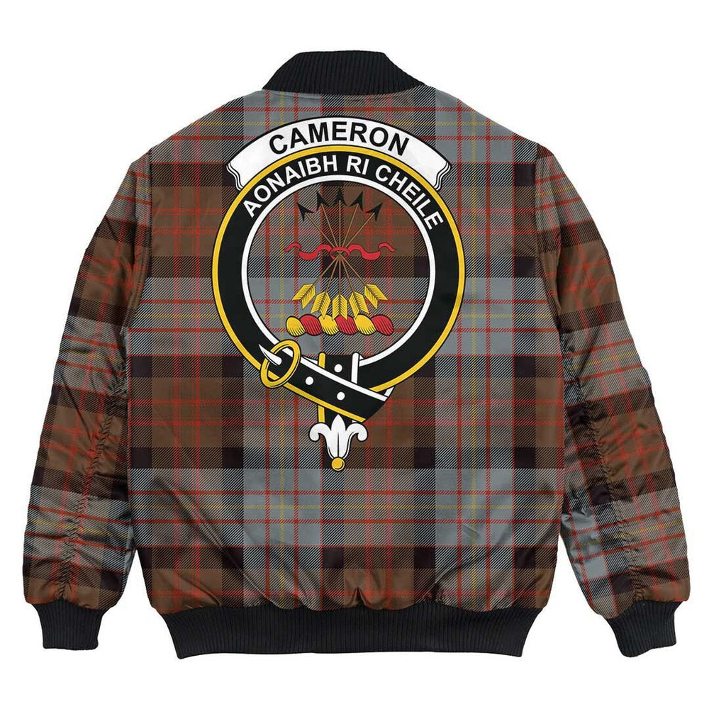 Clan Cameron of Erracht Weathered Tartan Crest Bomber Jacket FE45 Cameron of Erracht Weathered Tartan Tartan Bomber Jacket